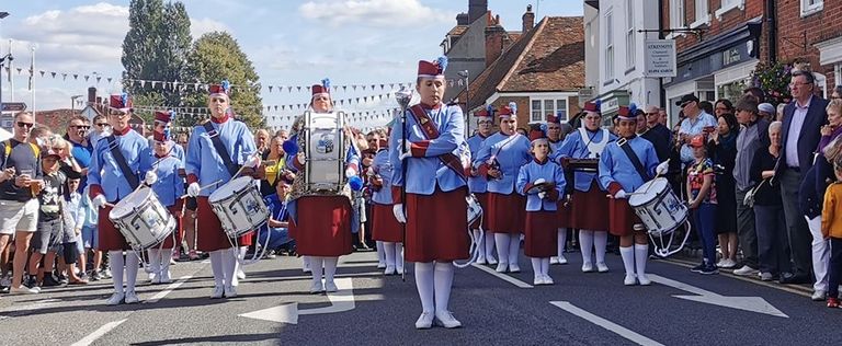 Chesham All girls Band with their Sovereign Drums